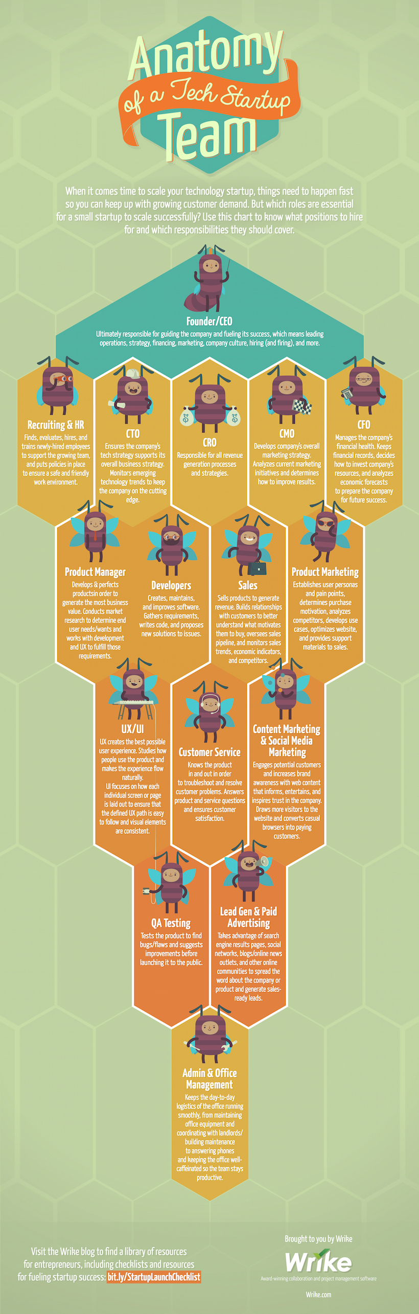 Anatomy of a Tech Startup Team (Infographic)