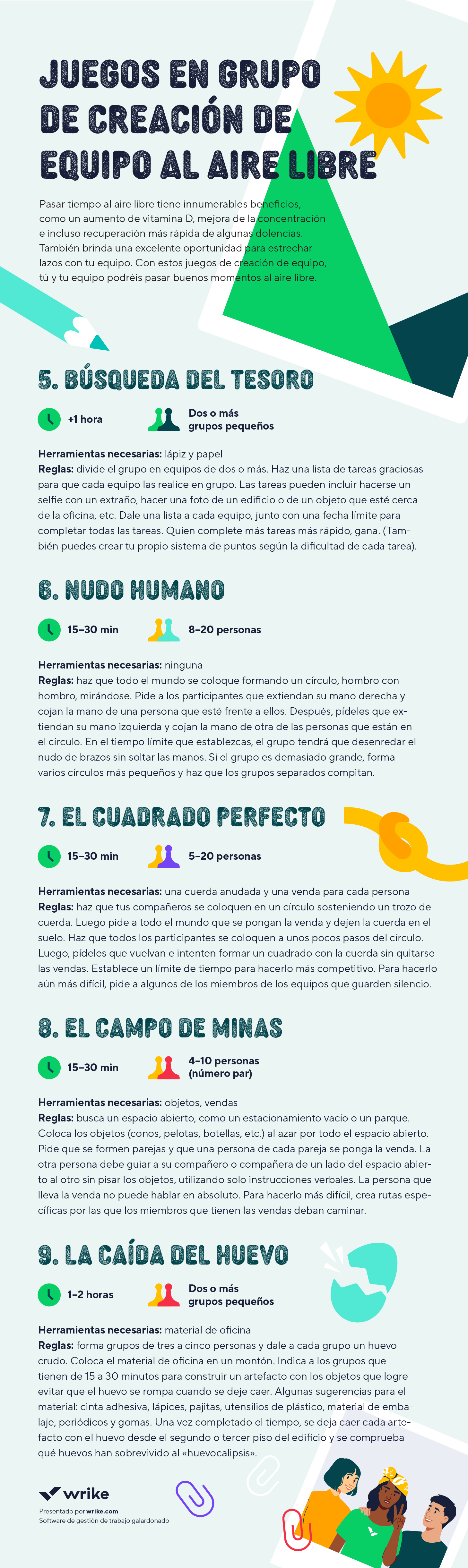 13 Juegos Asombrosos de Team Building - Infografía.