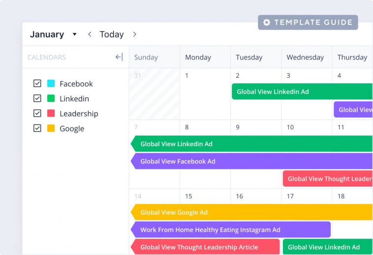 content calendar template