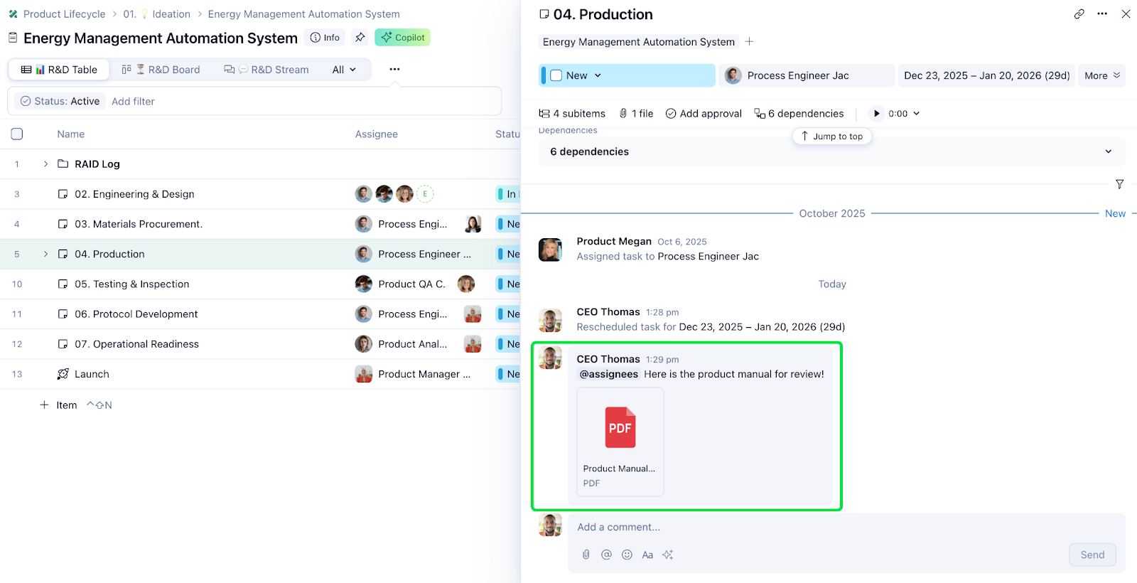 Life After Microsoft Project task assignee diagram.