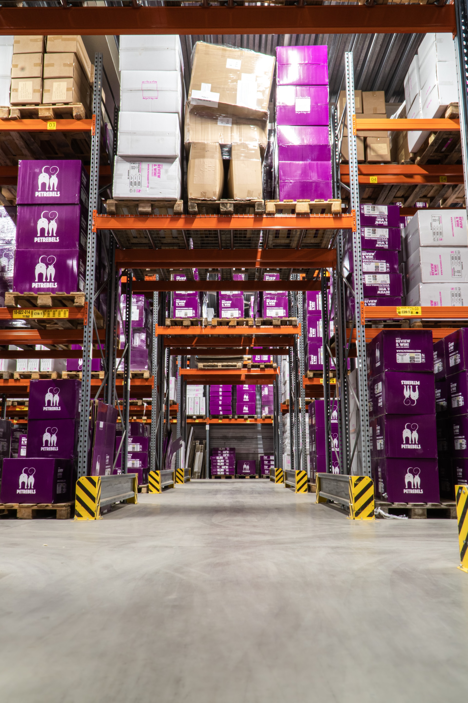 Stocked shelves in a warehouse