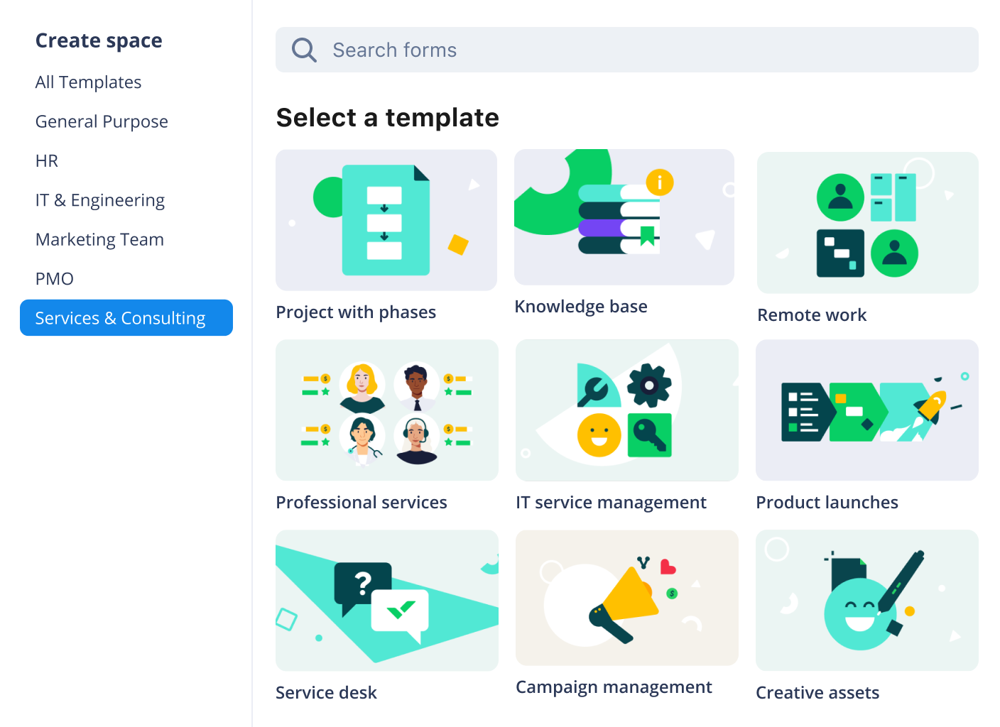 Wrike product screenshot of templates