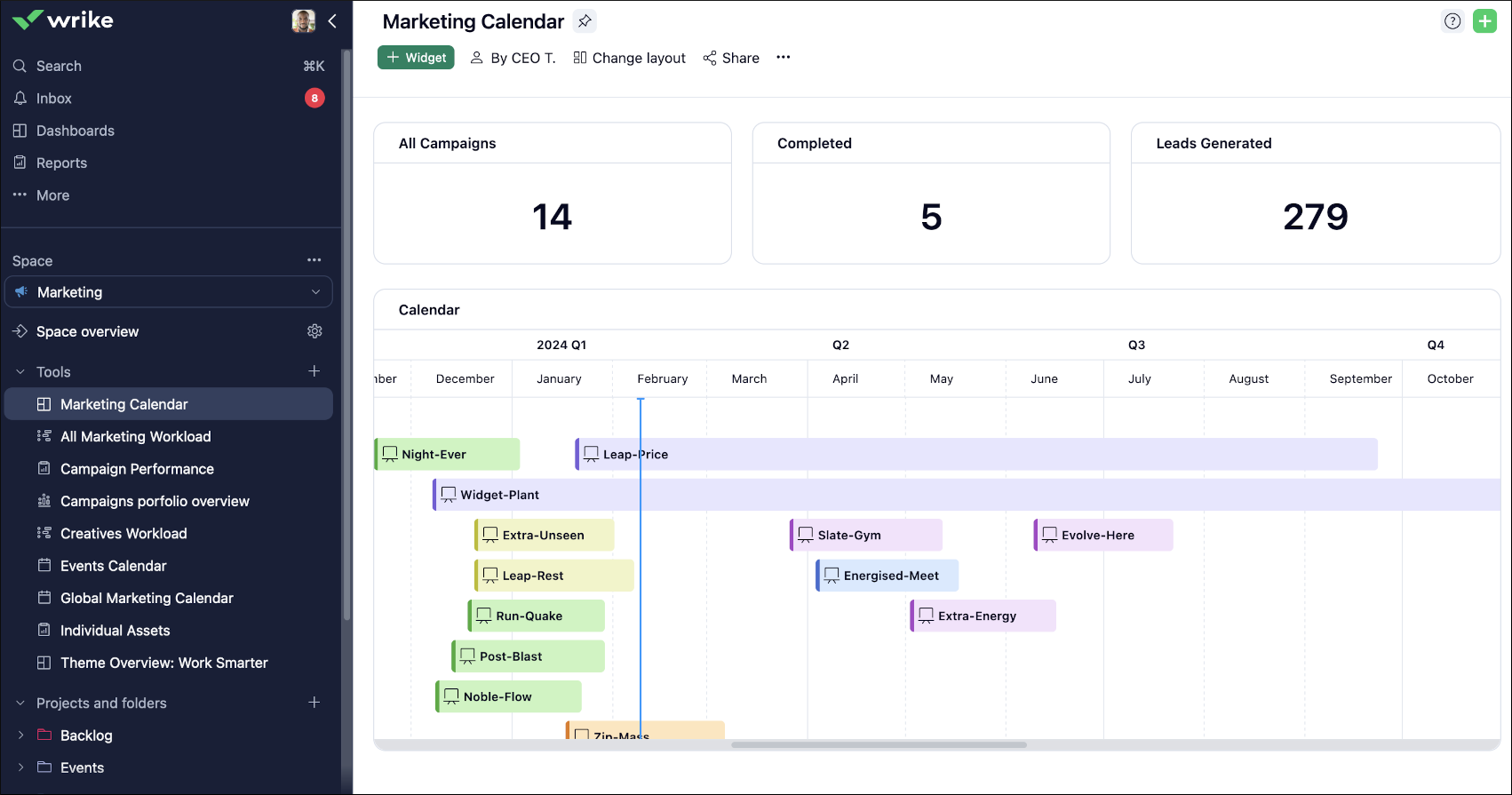 Calendar widget 