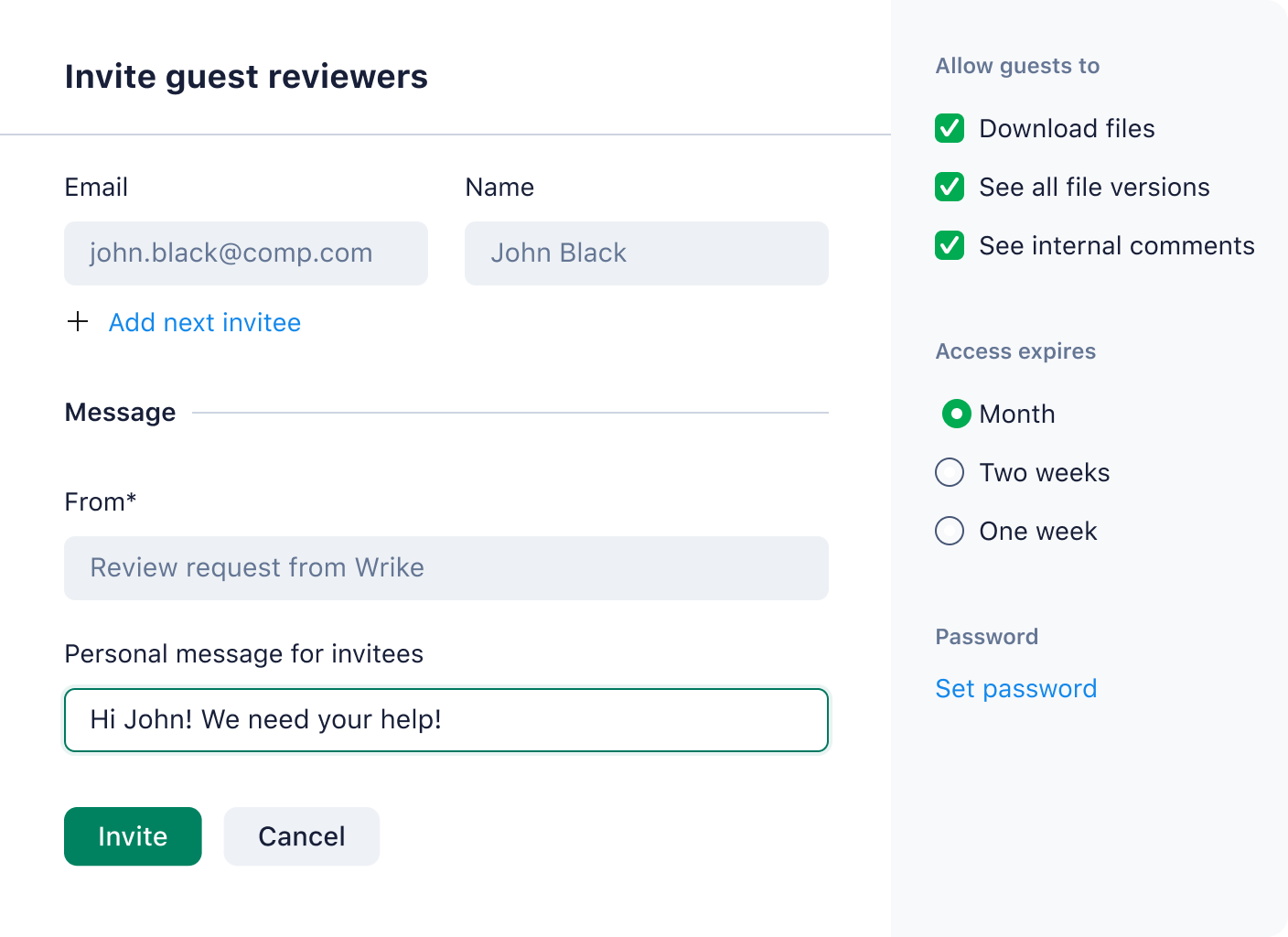 invite to review