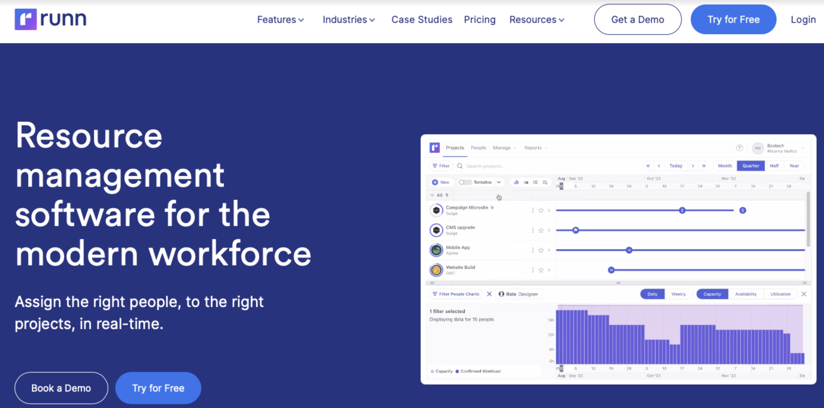Runn homepage