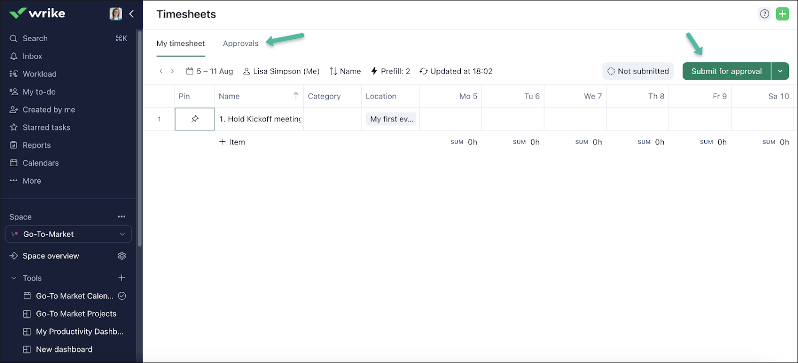 wrike timesheet approval