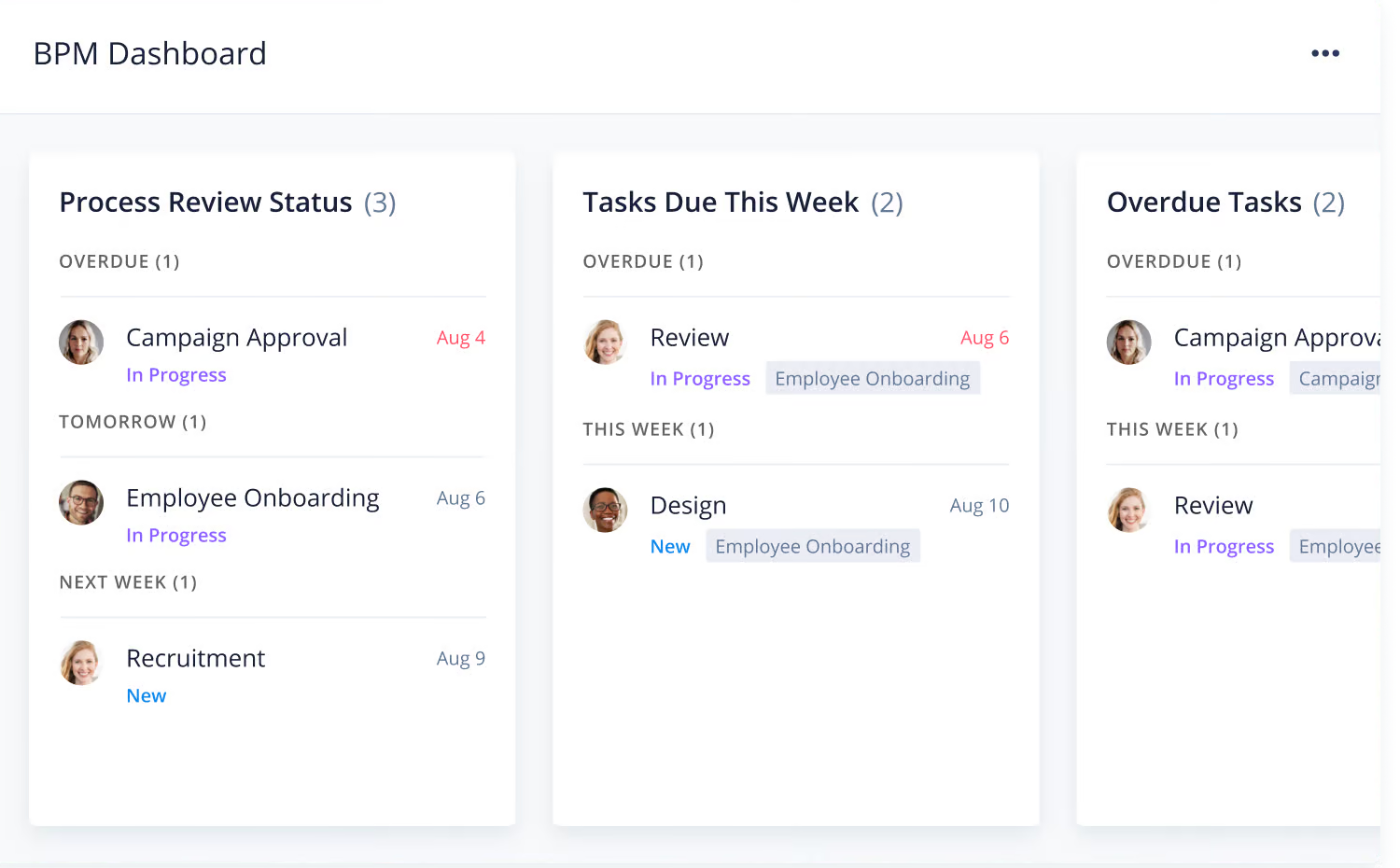 product screenshot of wrike business process management template