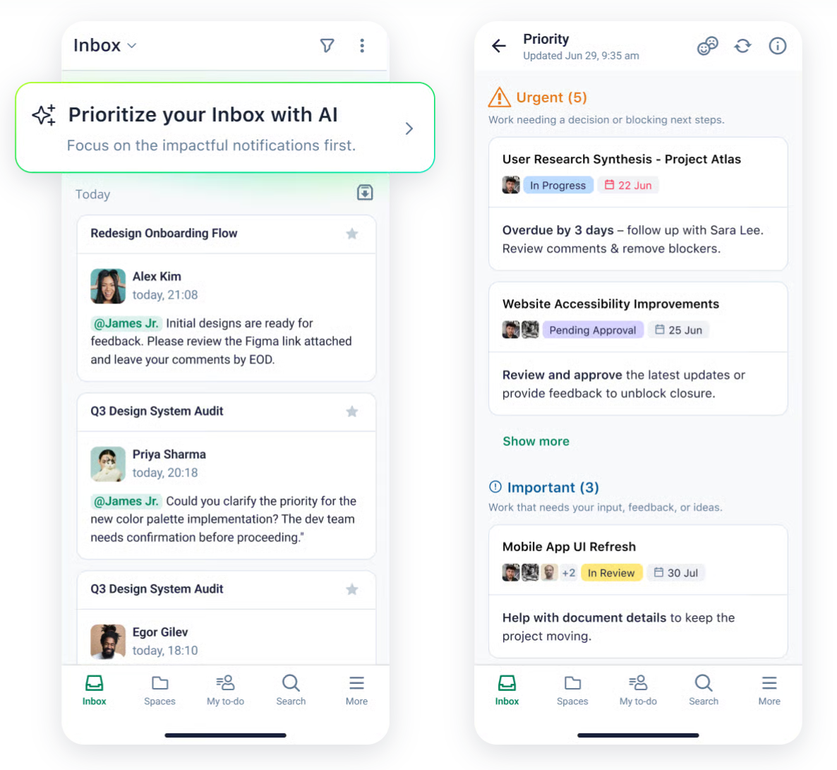 Inbox prioritization with AI tools for productivity enhancement.