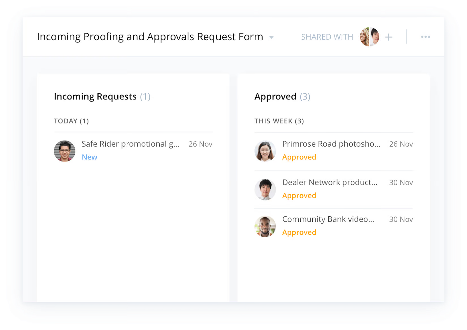 creative asset proofing and approvals template