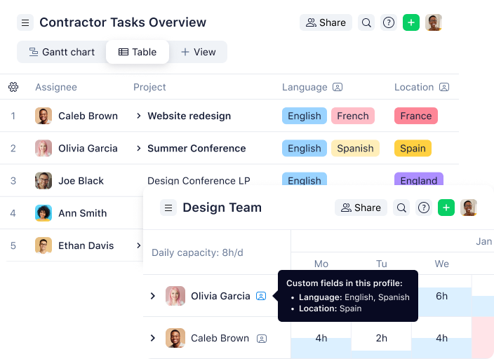 product screenshot of custom item type
