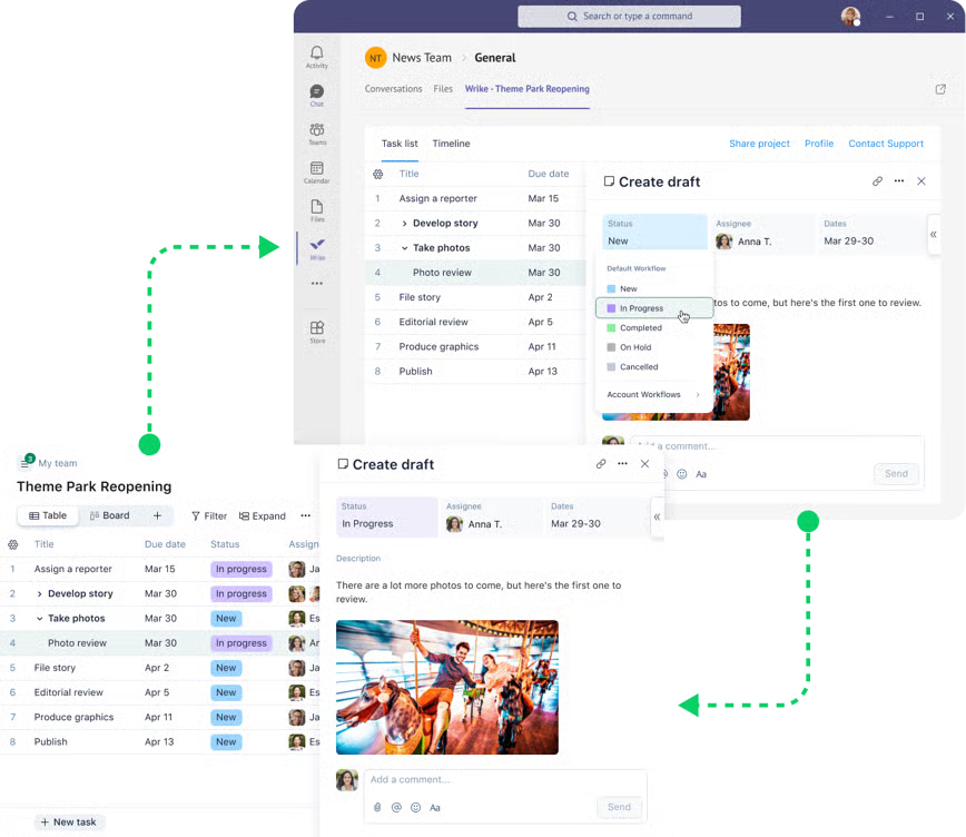 microsoft teams connection to wrike