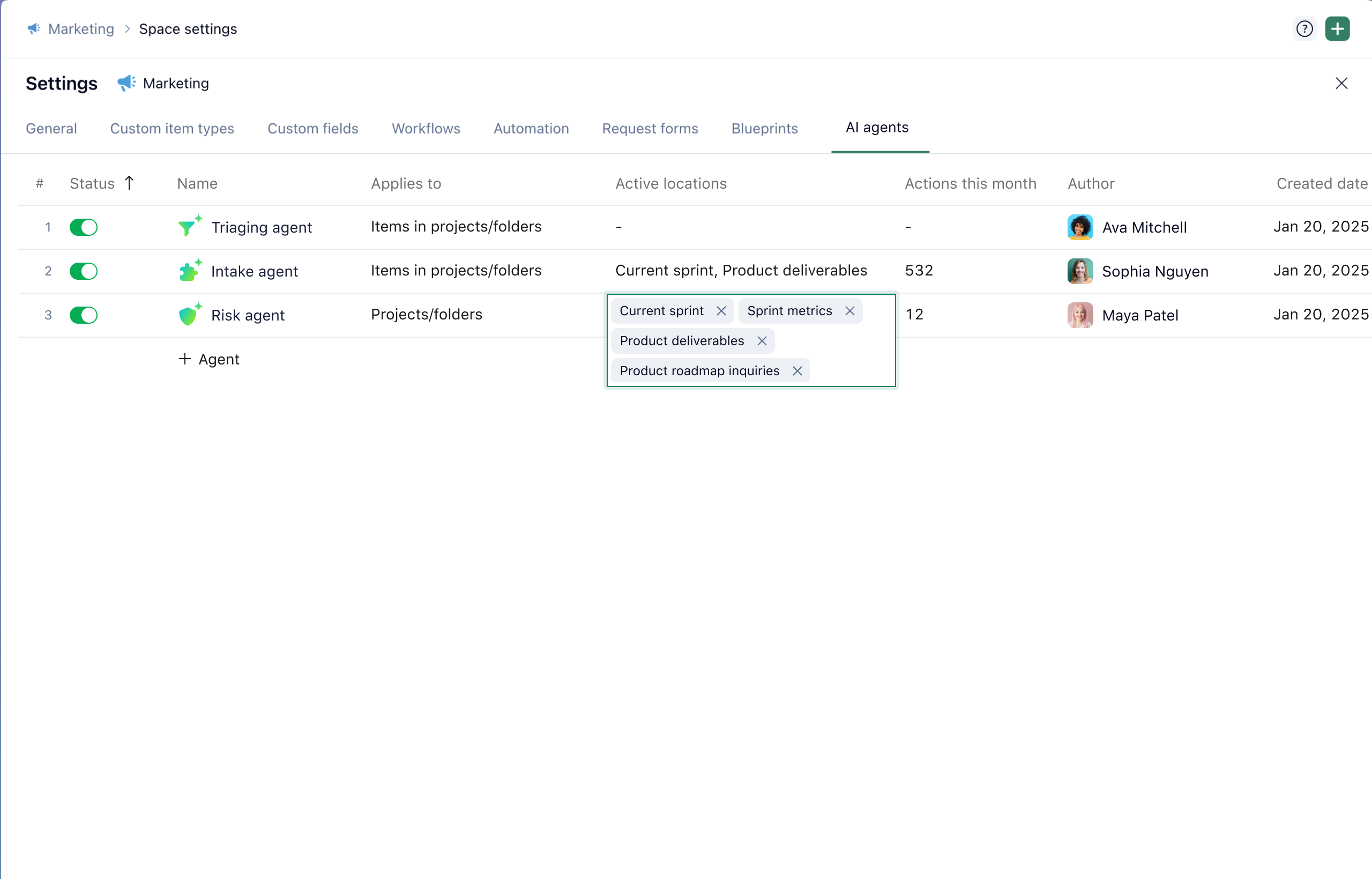 AI agent management visual representation.