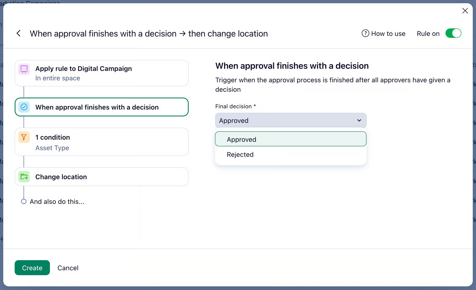 Approvals process timeline with steps and decision points.