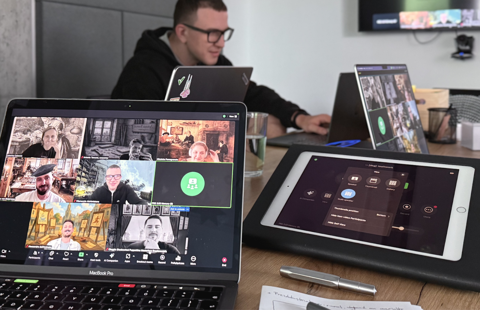 Rethinking design concept with abstract shapes and vibrant colors.