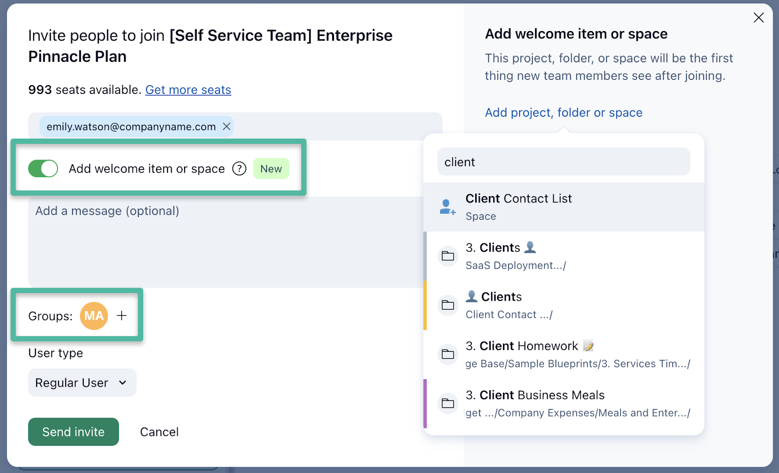 Self-Service Team Enterprise Pinnacle Plan diagram.