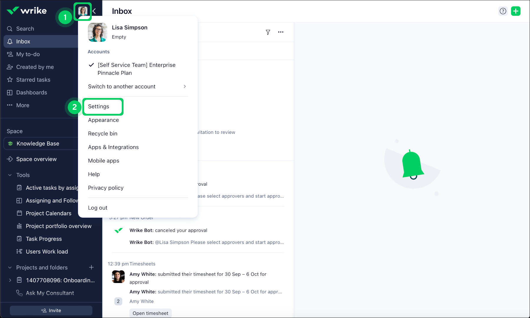 User group settings with options for permissions and access control.