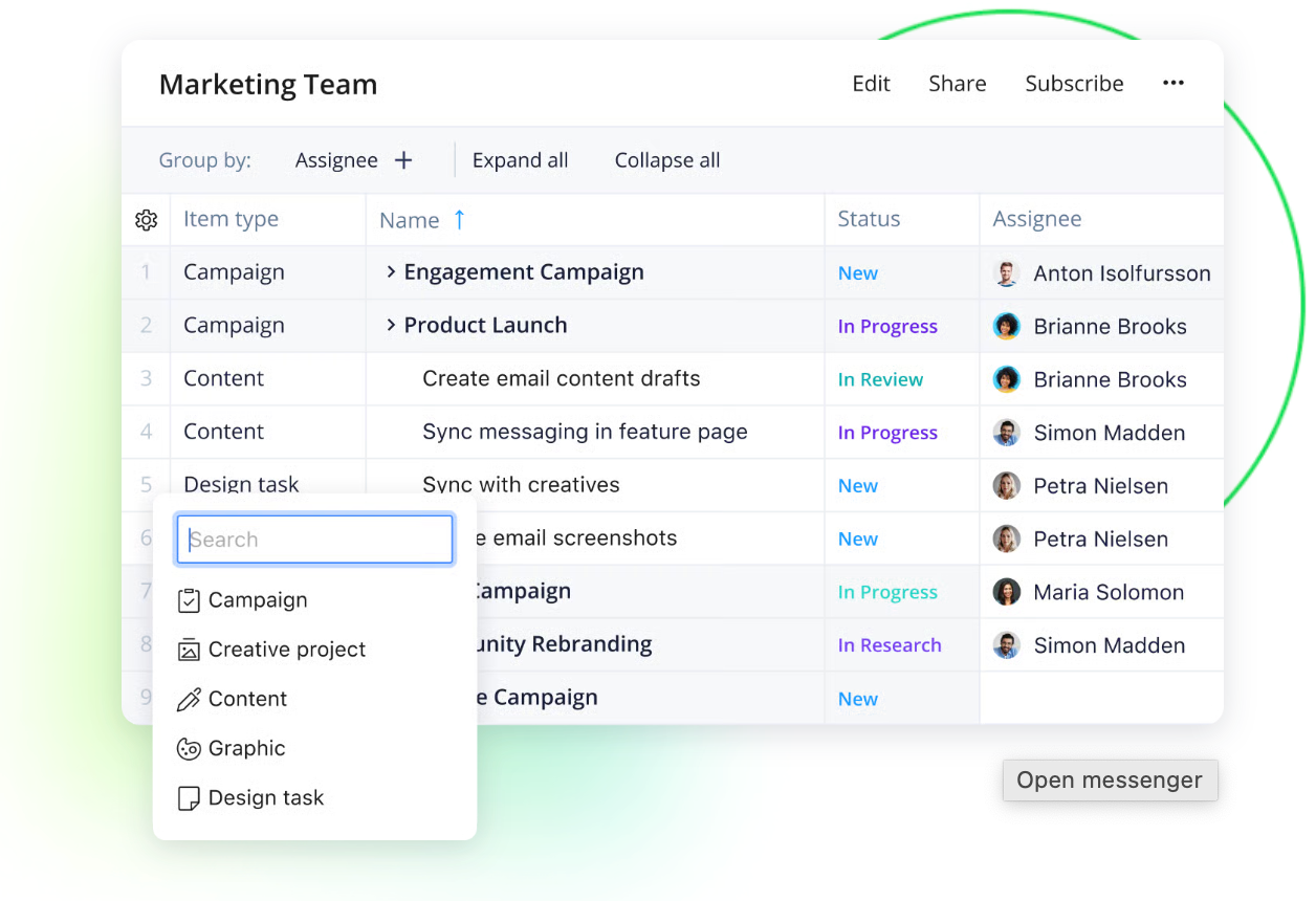 Marketing team engaging in campaign planning with charts and notes.