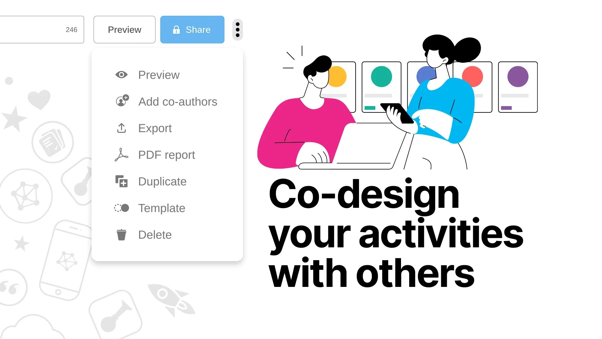 Co-design your activities with other team members. | Klaxoon