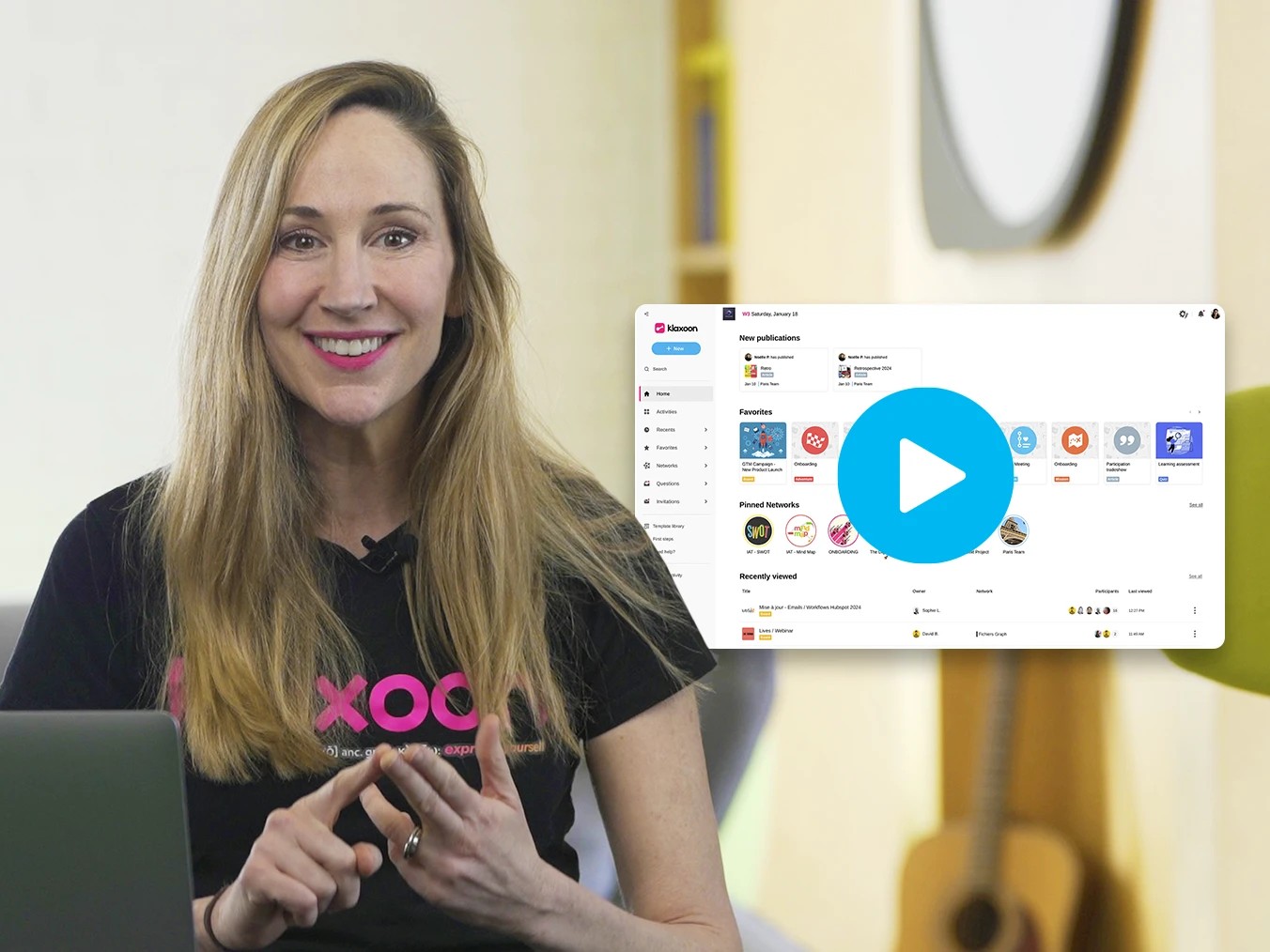 Laptop screen showcasing Wrike tutorial video thumbnails with play icons.