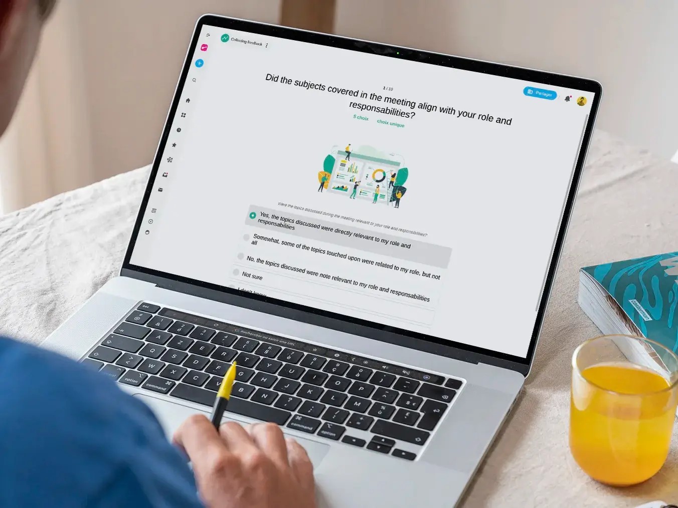 Team using Klaxoon digital platform for interactive training and development session.