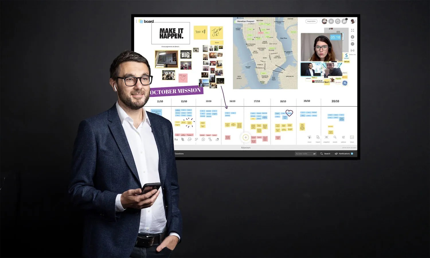 Office floor plan template with desk and seating placement areas.