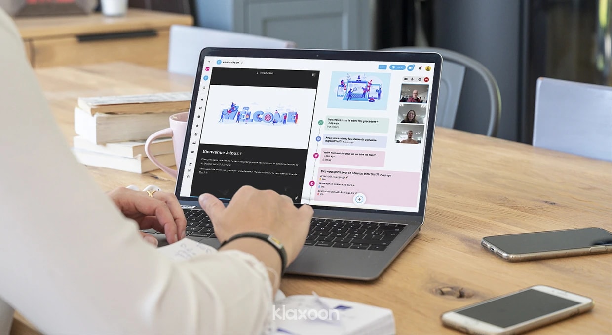 A person taking part in a Session from their computer. | Klaxoon