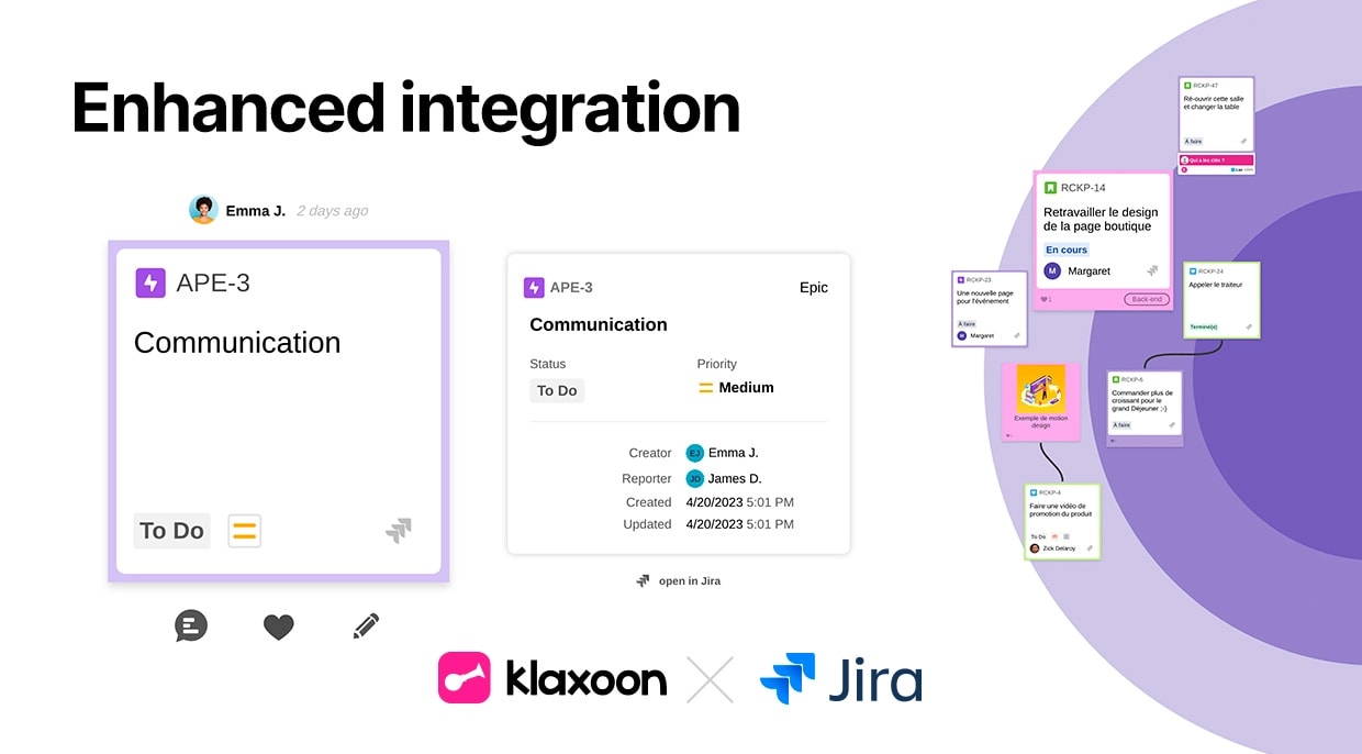 Enhanced integration between Klaxoon and Jira. | Klaxoon