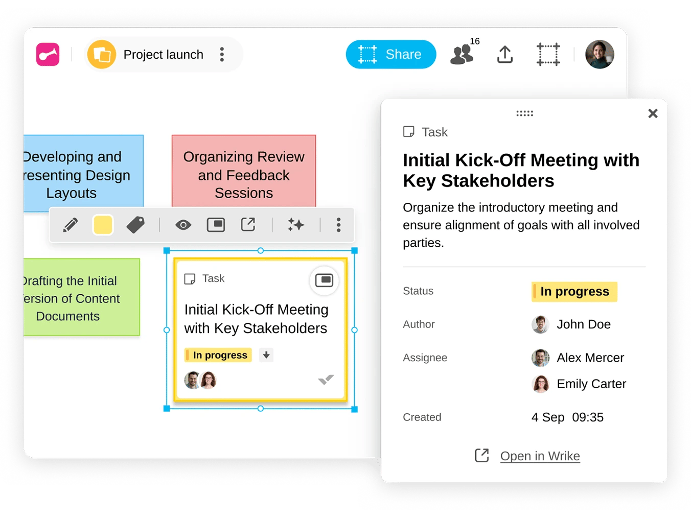Convert Klaxoon items into
Wrike tasks