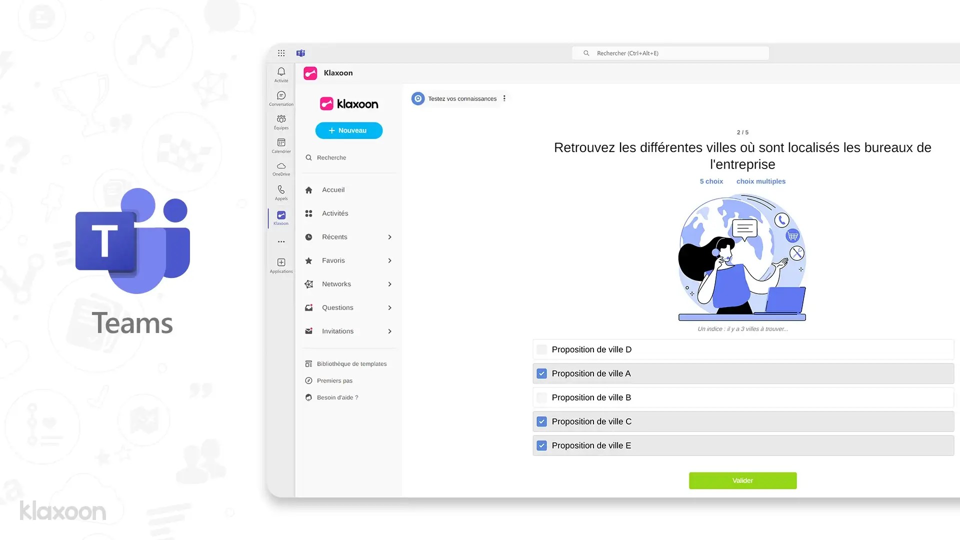Visuel de l’intégration de la plateforme collaborative Klaxoon avec Microsoft Teams. | Klaxoon