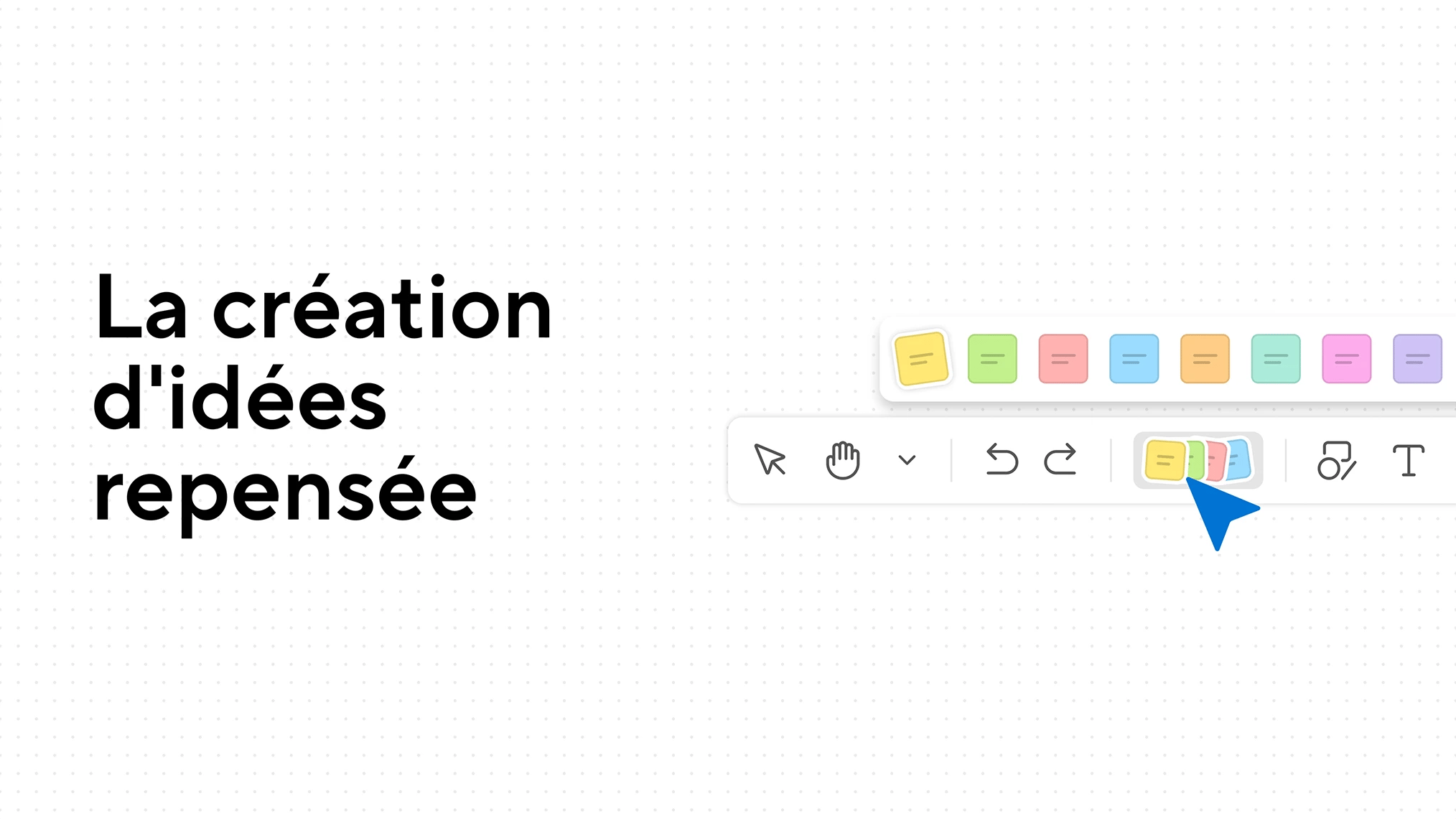 Une interface de Board annonçant la création d’idées repensée. | Klaxoon