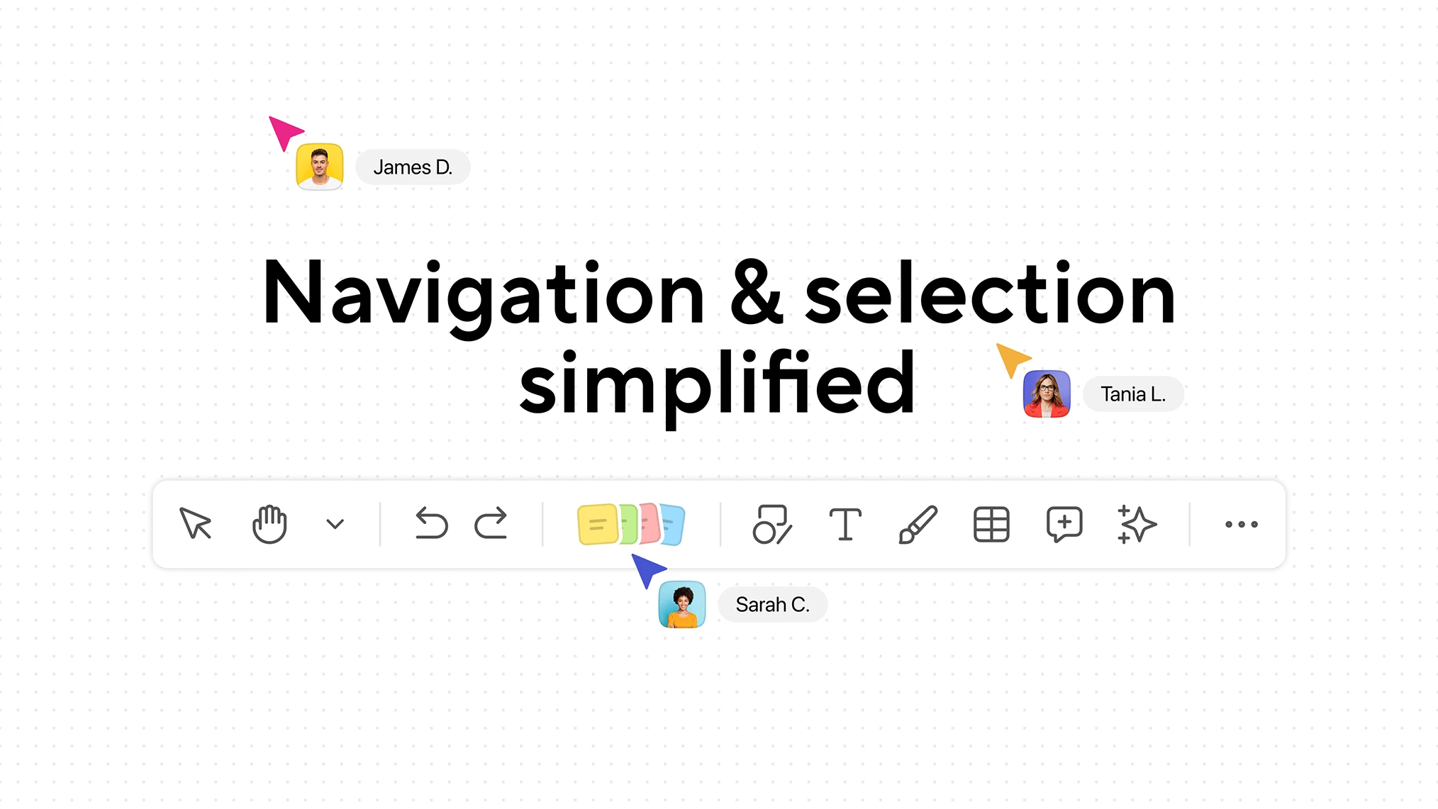 A Board interface announcing simplified navigation and selection within the tool. | Klaxoon