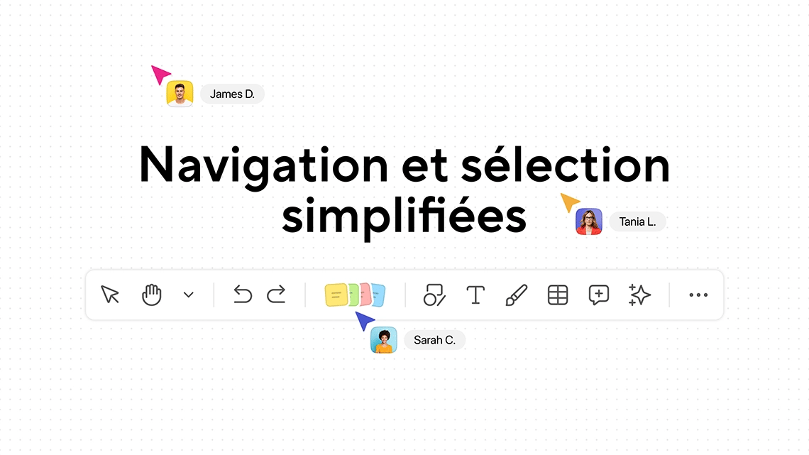 Une interface de Board annonçant une navigation et une sélection simplifiées dans l’outil. | Klaxoon