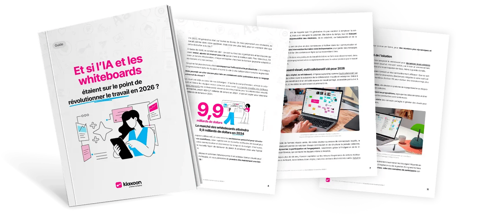 Couverture ebook pensée visuelle avec smartphone, stylet, schémas de bulles et icônes IA.