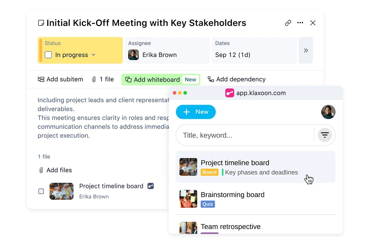 Access Klaxoon Board from Wrike. | Klaxoon