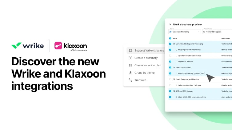 Enhanced collaboration: Discover the new Wrike and Klaxoon integrations