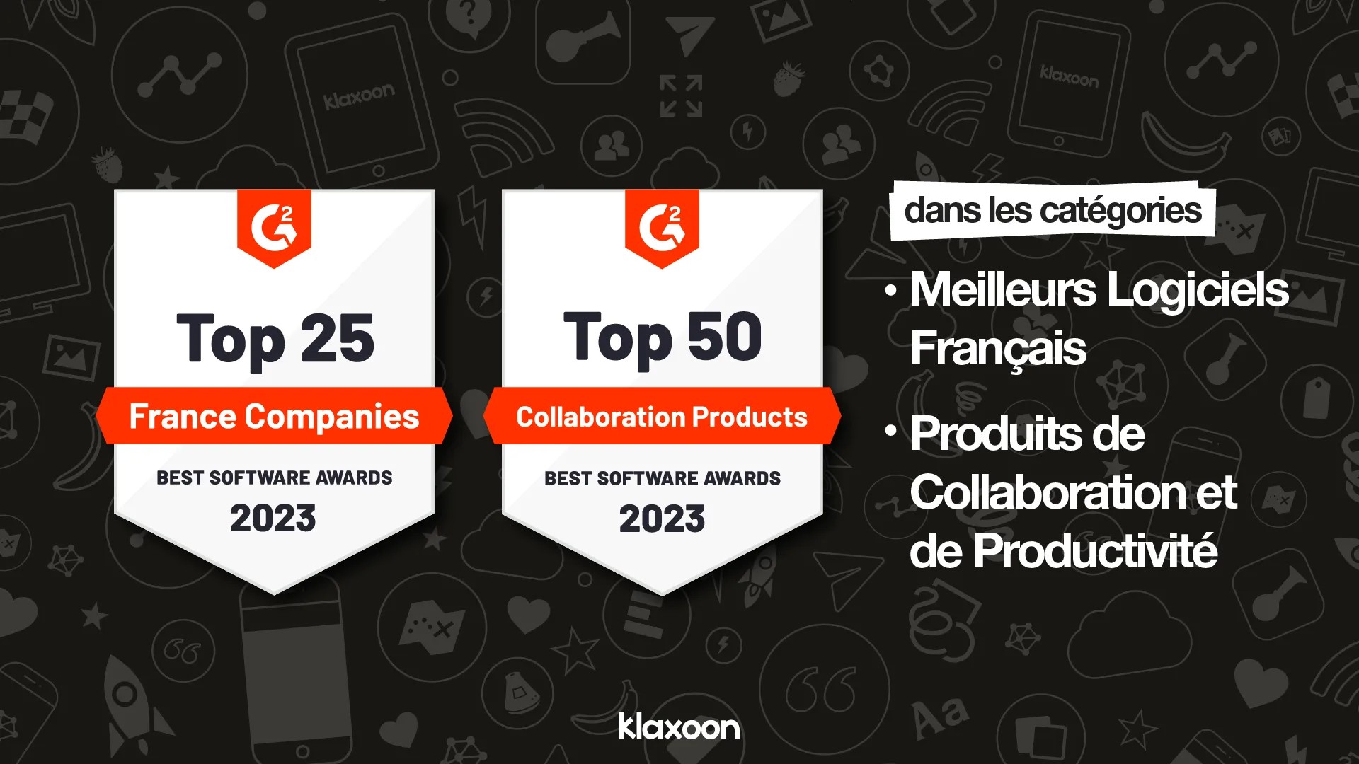 Klaxoon primé aux Best Software Awards 2023 de G2. | Klaxoon