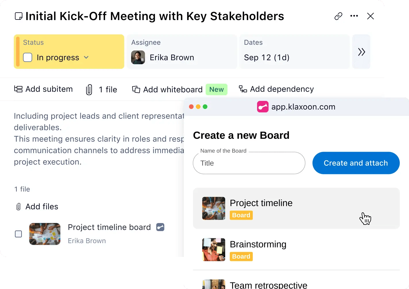 Access a Klaxoon Board in your Wrike workspace