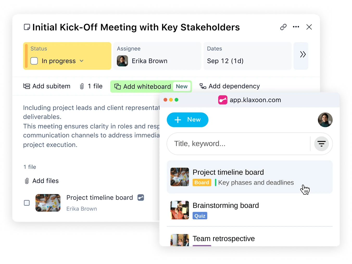 Access a Klaxoon Board in your Wrike workspace