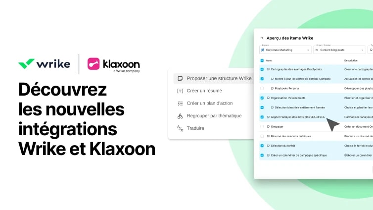 Collaboration augmentée : découvrez les nouvelles intégrations Wrike et Klaxoon