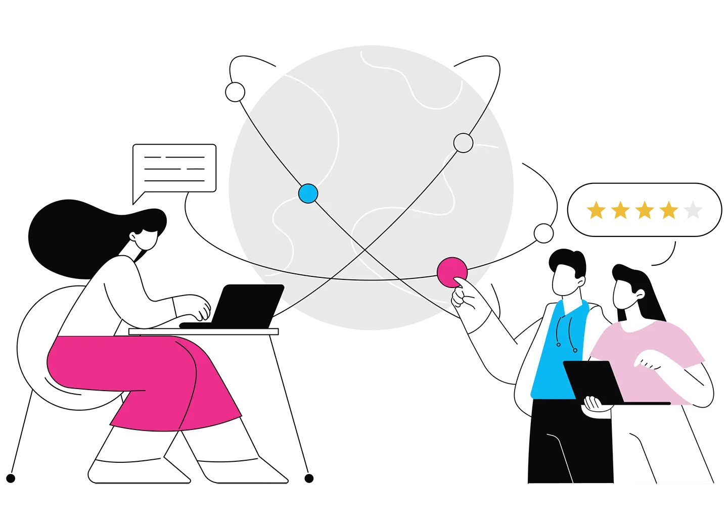 Interactive Klaxoon platform with real-time collaboration tools on desktop and mobile.
