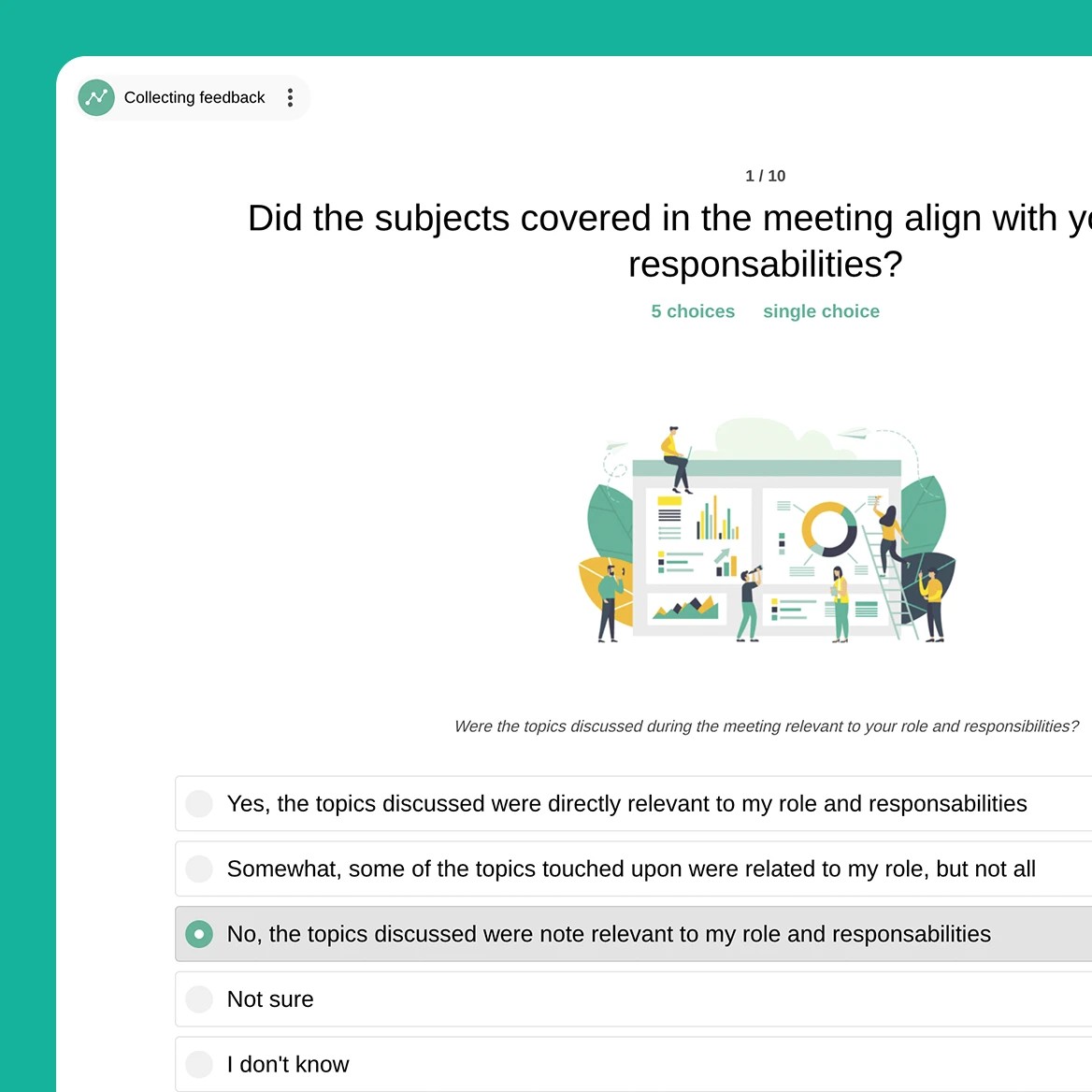 Responsive survey interface on desktop and mobile screens with multiple choice questions.