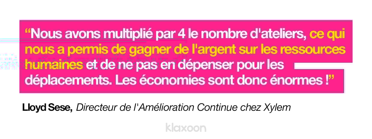 Lloyd Sese : “Nous avons multiplié par 4 le nombre d'ateliers, ce qui nous a permis de gagner de l'argent sur les ressources humaines et de ne pas en dépenser pour les déplacements. Les économies sont donc énormes !” | Klaxoon