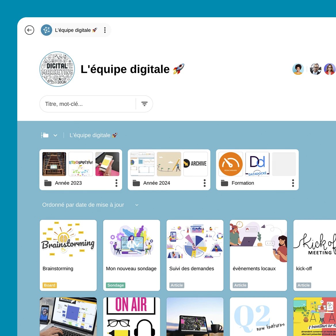 Différence Klaxoon pour activités réseau interactives et collaboratives.