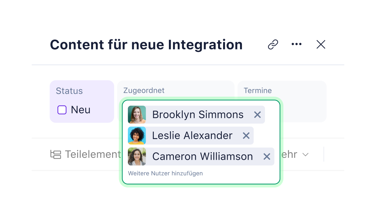 Aufgabenkachel mit mehreren Zuweisungen, Kommentaren und Dateianhängen.