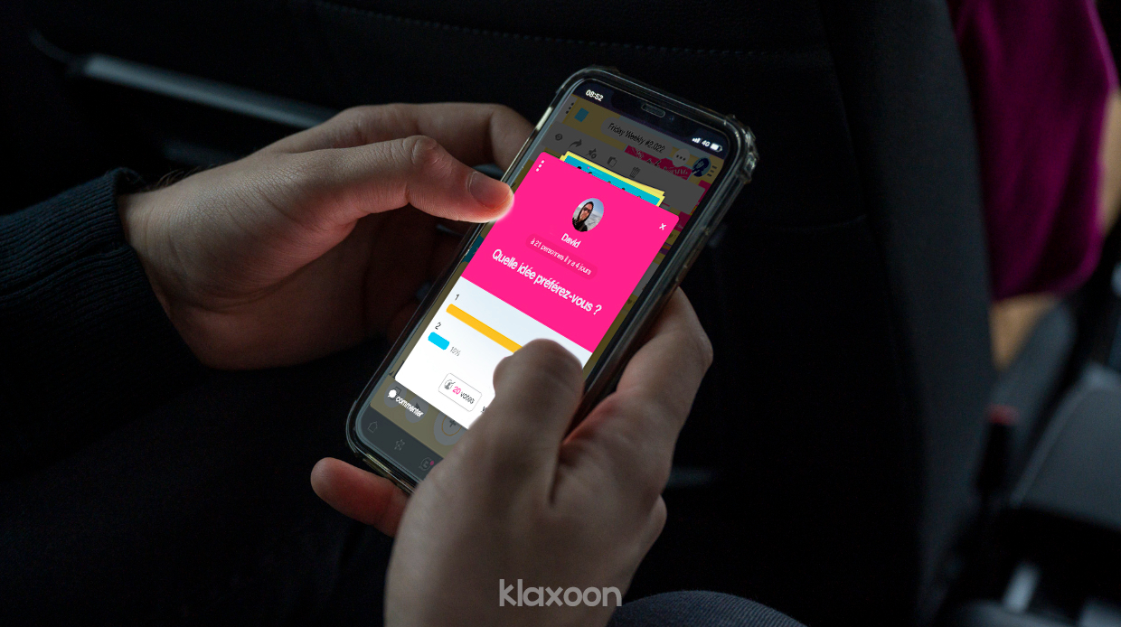 On Klaxoon, the host launches a Voting Question to collect team feedback | Klaxoon