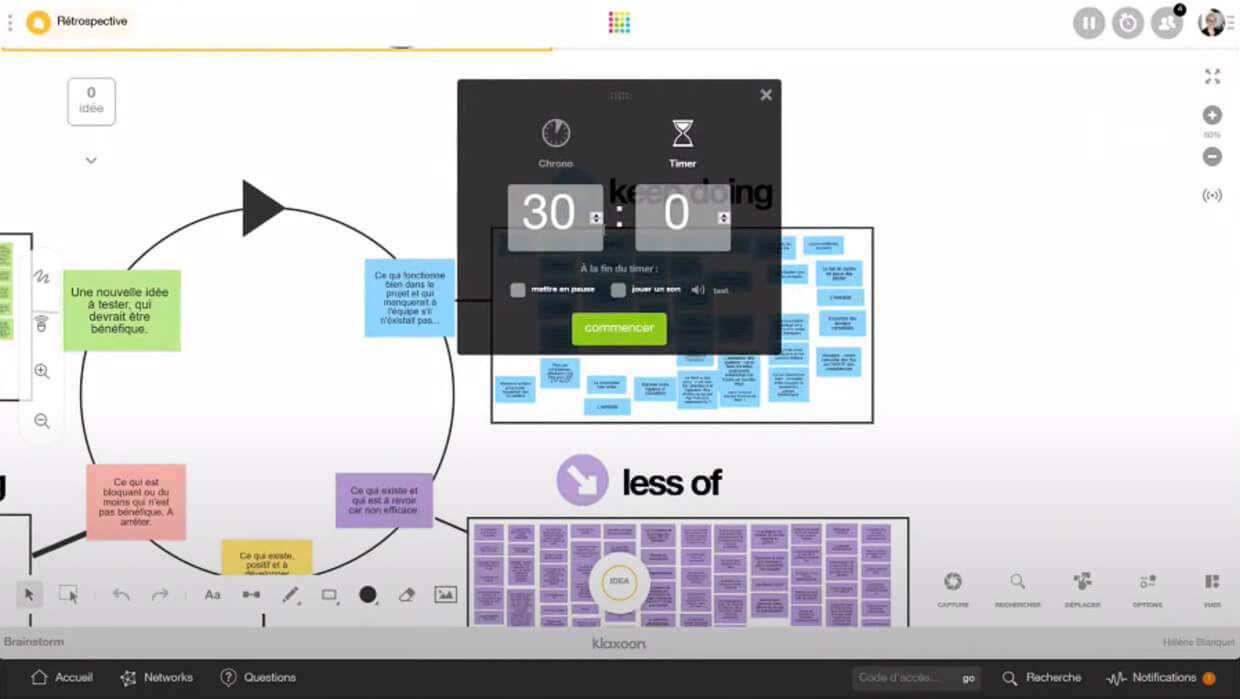timer brainstorm klaxoon rétrospective atelier en ligne