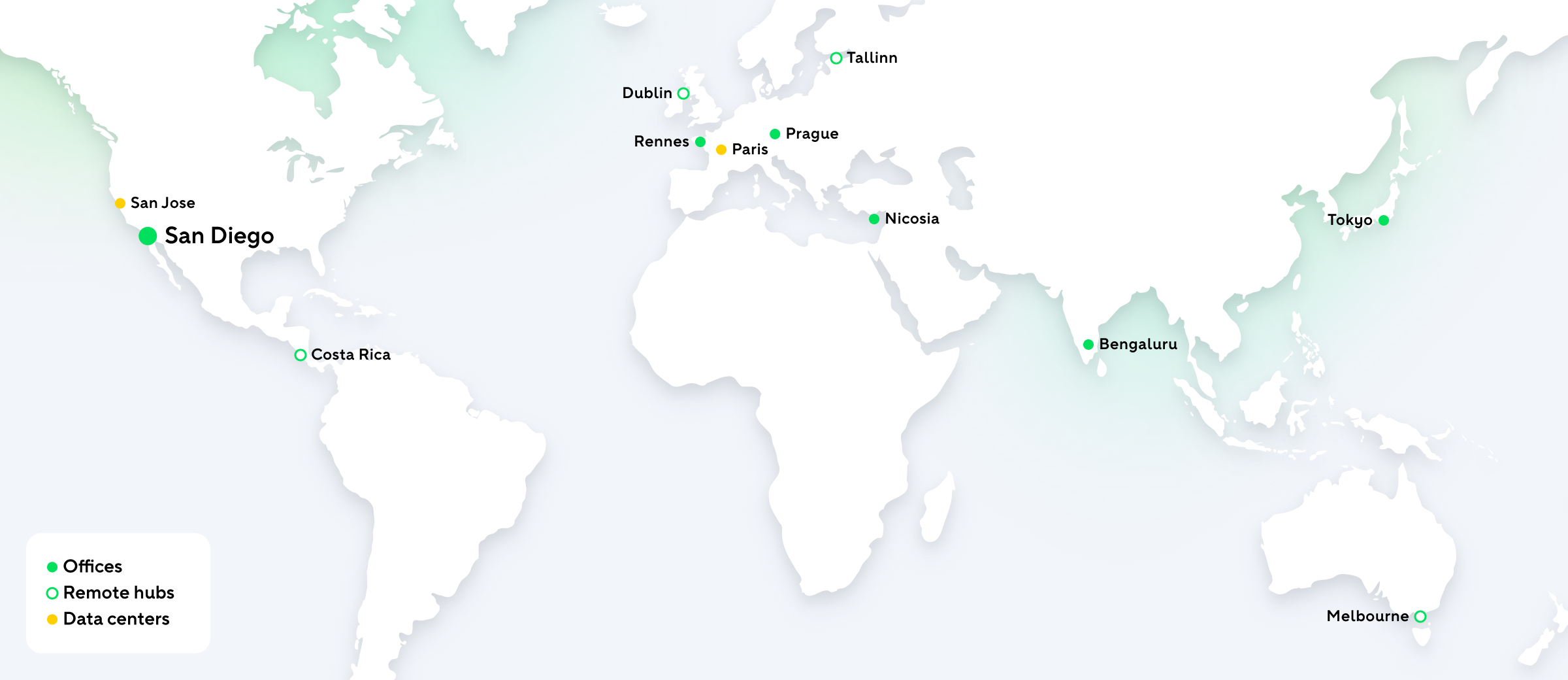World map showing Wrike global presence.