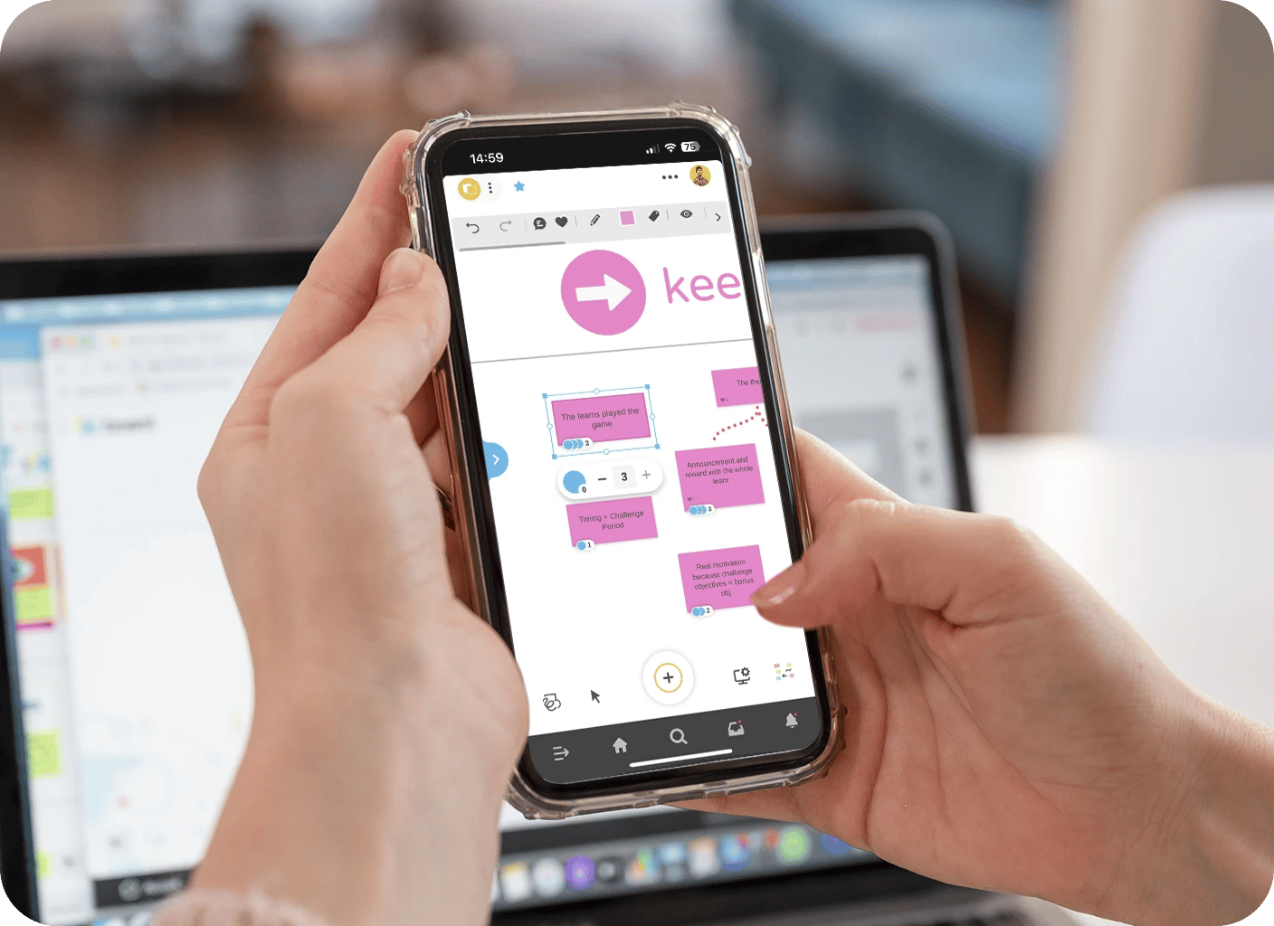 Shareable dashboard view with line and donut charts on desktop and mobile.