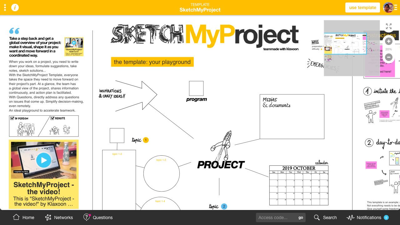 Template SketchMyProject |Klaxoon