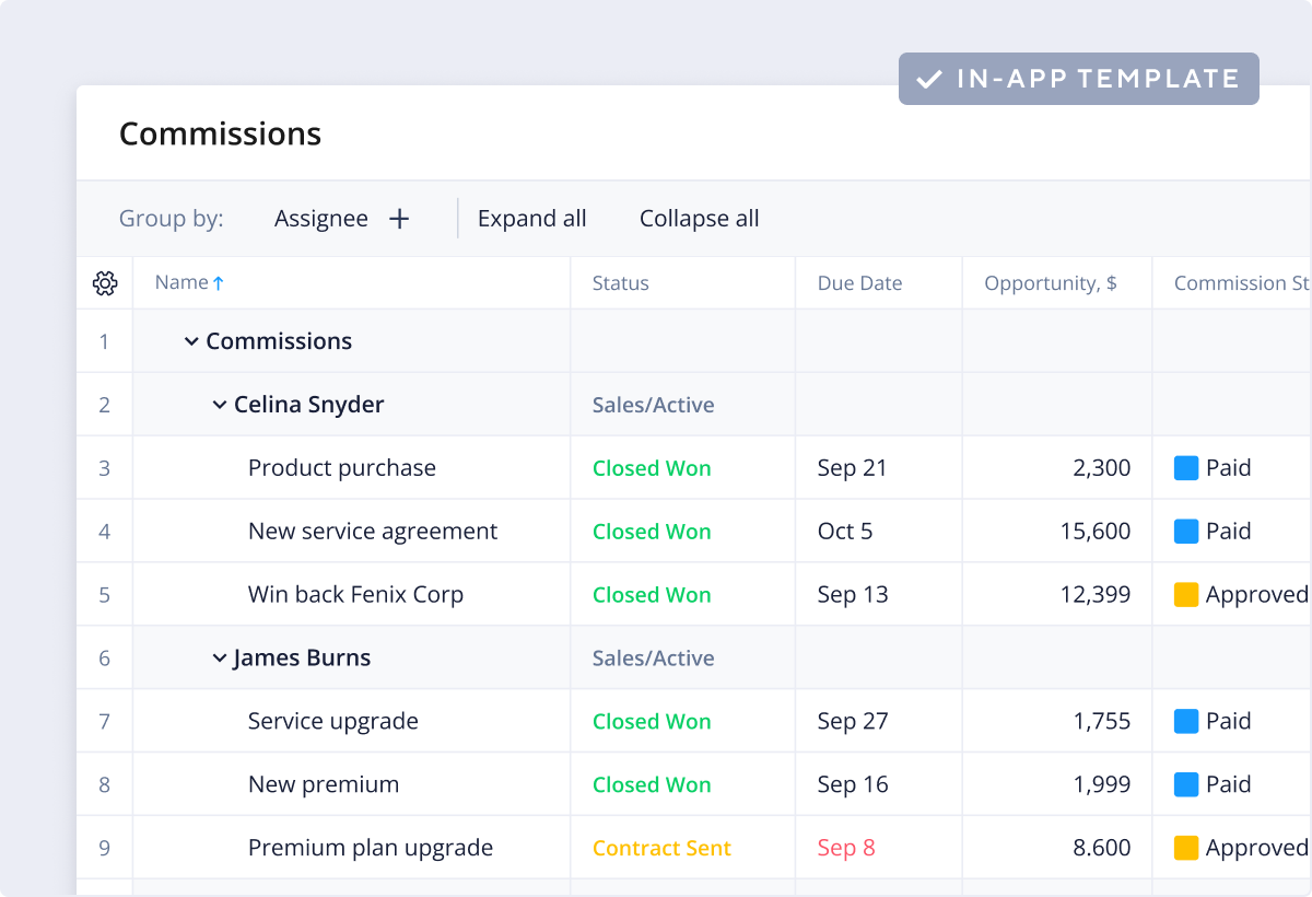 <p>Commission Tracker Template</p>